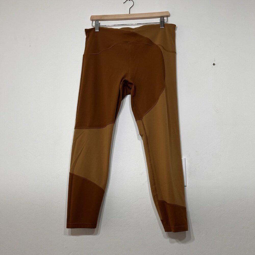 Lululemon Nulu Colour Block High-Rise Tight 25" Copper Brown / Bold Beige 14